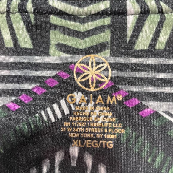 Gaiam XL Geometric Pattern Yoga Leggings Crisscross Cutout Gym Fitness Workout - Picture 3 of 8